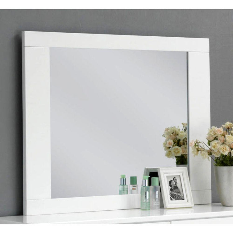 ACME - Lorimar - Mirror - White & Chrome Leg - 5th Avenue Furniture