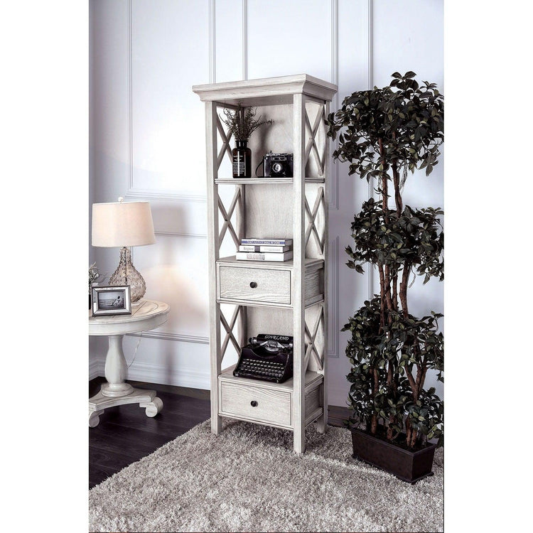 Furniture of America - Aldora - Pier Cabinet With 2 Doors - Antique White - 5th Avenue Furniture