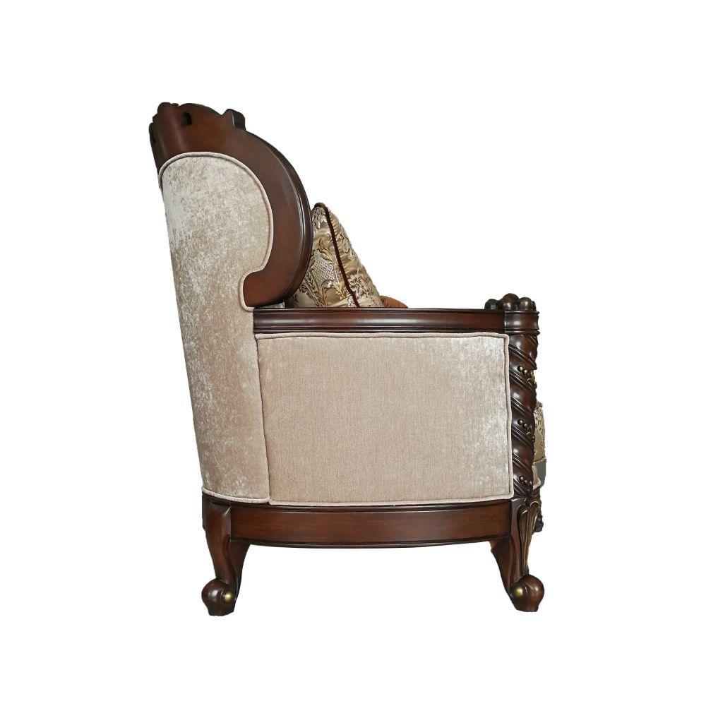 ACME - Devayne - Loveseat - Fabric & Dark Walnut - 5th Avenue Furniture