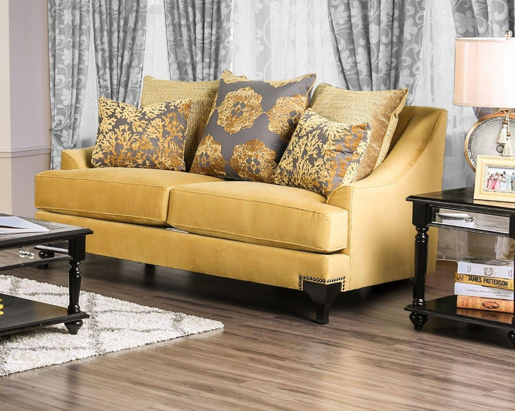 Furniture of America - Viscontti - Loveseat - Gold / Gray - 5th Avenue Furniture