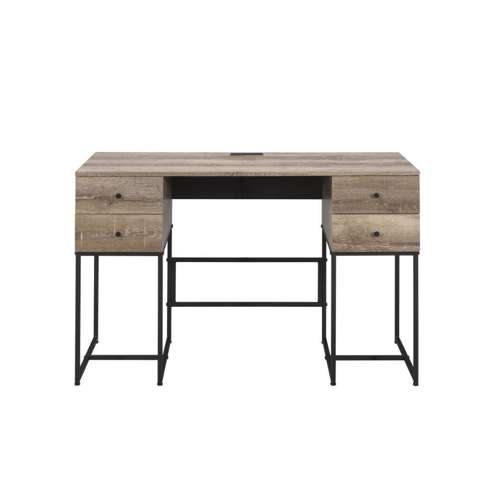 ACME - Desirre - Desk - Rustic Oak & Black - 5th Avenue Furniture