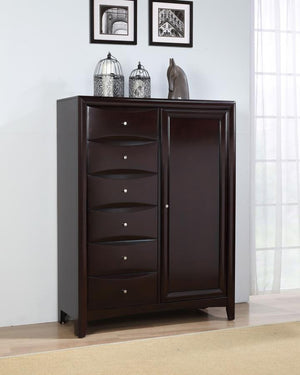 CoasterEssence - Phoenix - 6-Drawer Door Chest - Deep Cappuccino - 5th Avenue Furniture