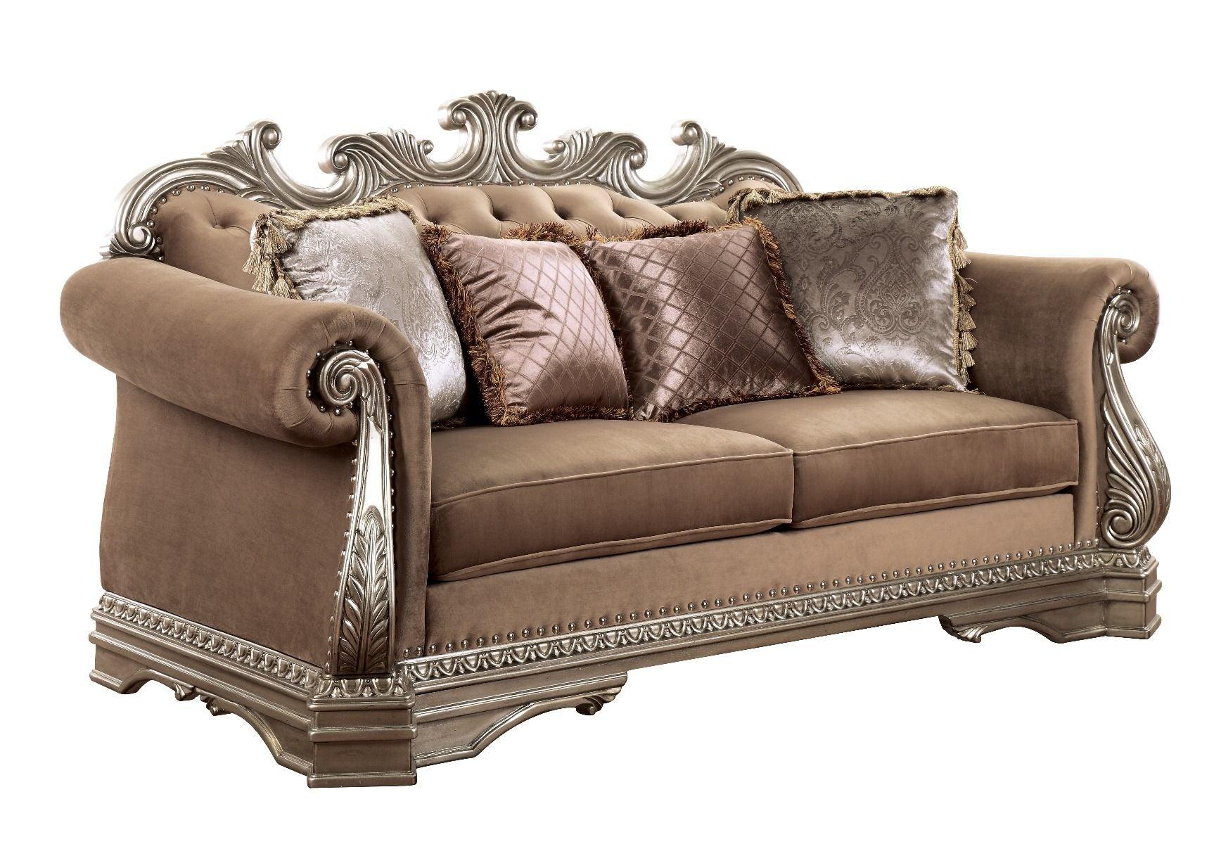 ACME - Northville - Loveseat - Velvet & Antique Silver - 5th Avenue Furniture