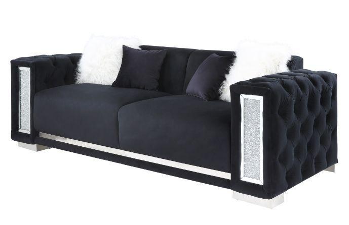 ACME - Trislar - Sofa - Black Velvet - 33" - 5th Avenue Furniture