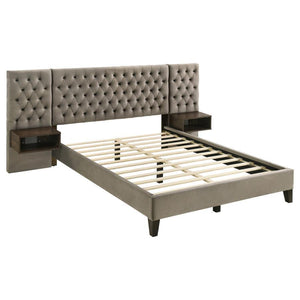 Coaster Fine Furniture - Marley - Upholstered Platform Bed With Headboard Panels - 5th Avenue Furniture