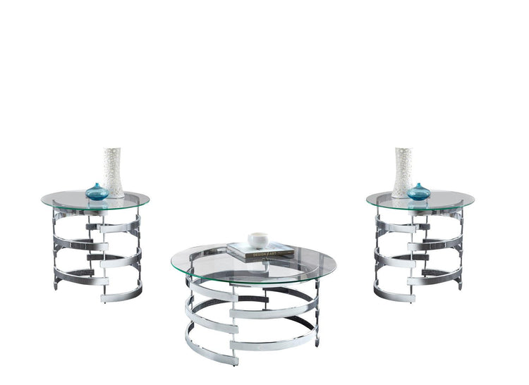 Steve Silver Furniture - Tayside - 3 Piece Occasional Table Set - Gray - 5th Avenue Furniture