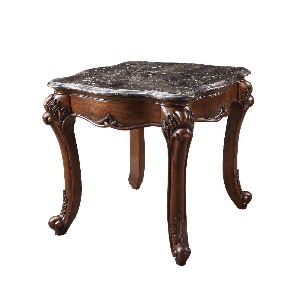 ACME - Miyeon - End Table - Marble & Cherry - 5th Avenue Furniture