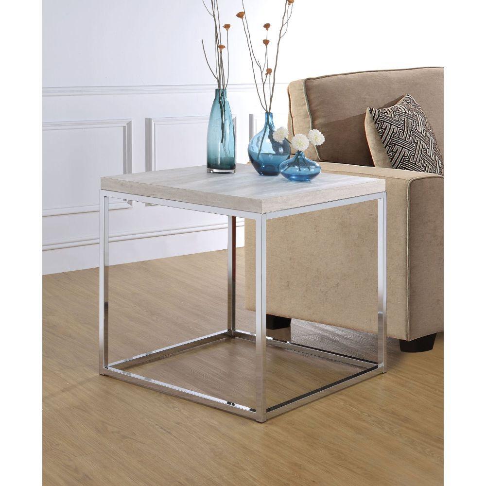 ACME - Snyder - End Table - Chrome - 5th Avenue Furniture