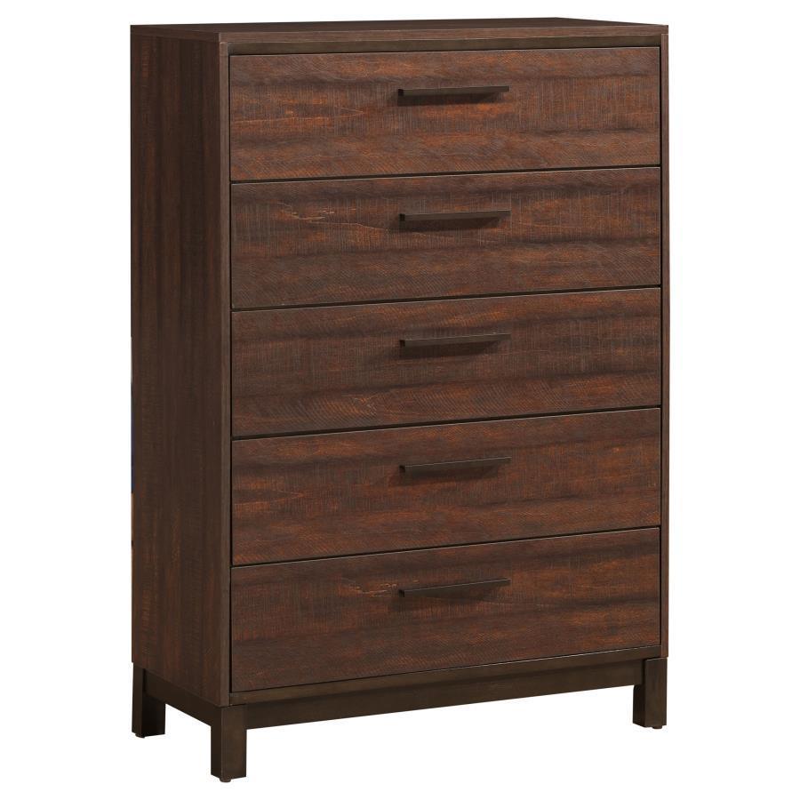 CoasterEveryday - Edmonton - 5-Drawer Chest - Rustic Tobacco - 5th Avenue Furniture