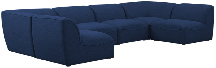 Meridian Furniture - Miramar - Modular Sectional 6 Piece - Navy - 5th Avenue Furniture