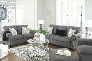 Ashley Furniture - Agleno - Charcoal - Loveseat - 5th Avenue Furniture