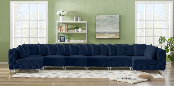 Meridian Furniture - Tremblay - Modular Sectional 8 Piece - Navy - 5th Avenue Furniture