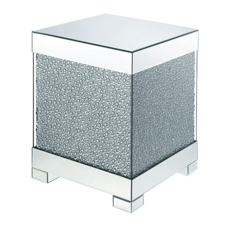 ACME - Mallika - End Table - Mirrored & Faux Crystals - 5th Avenue Furniture