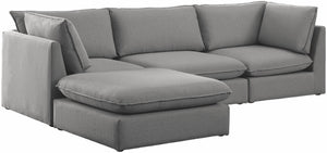 Meridian Furniture - Mackenzie - Modular Sectional 4 Piece - Gray - Fabric - 5th Avenue Furniture