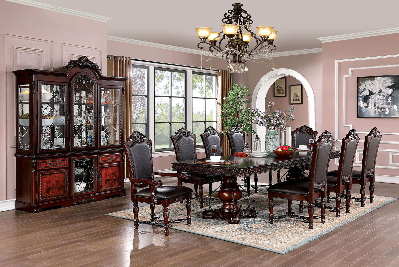 Furniture of America - Picardy - Dining Table - Brown Cherry - 5th Avenue Furniture