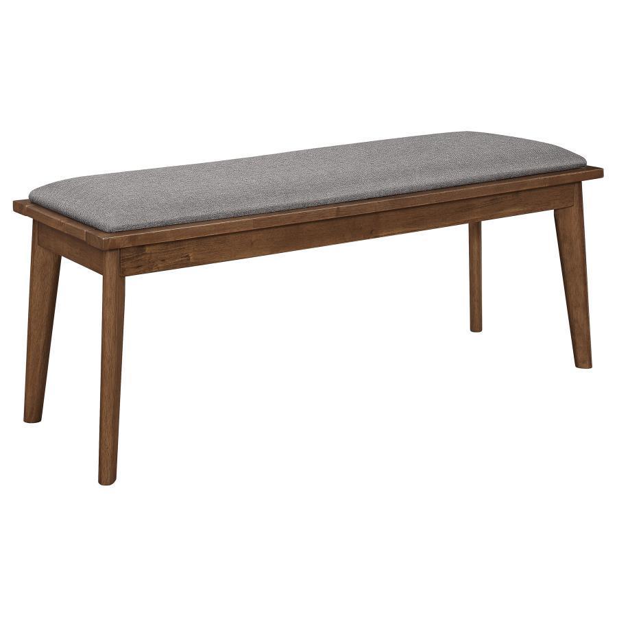 CoasterEveryday - Alfredo - Upholstered Dining Bench - Gray And Natural Walnut - 5th Avenue Furniture