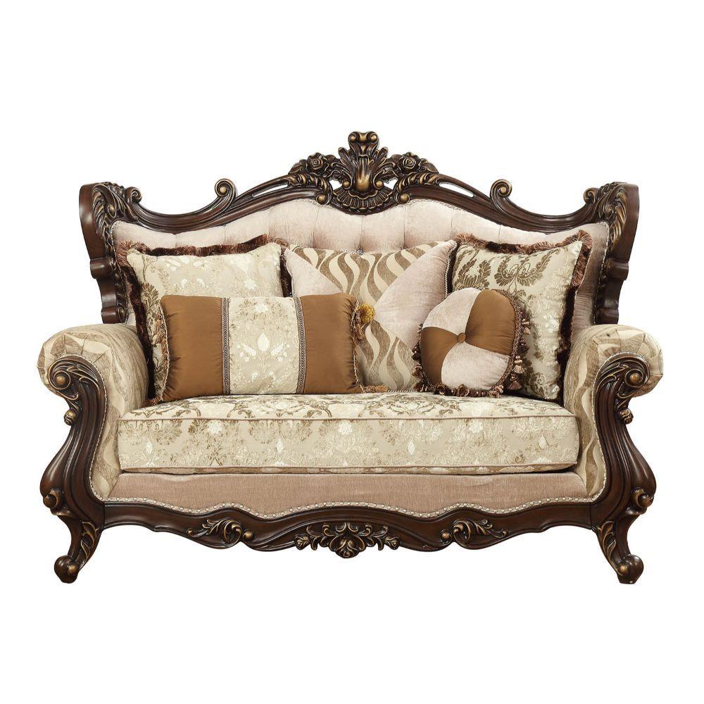 ACME - Shalisa - Loveseat - Fabric & Walnut - 5th Avenue Furniture