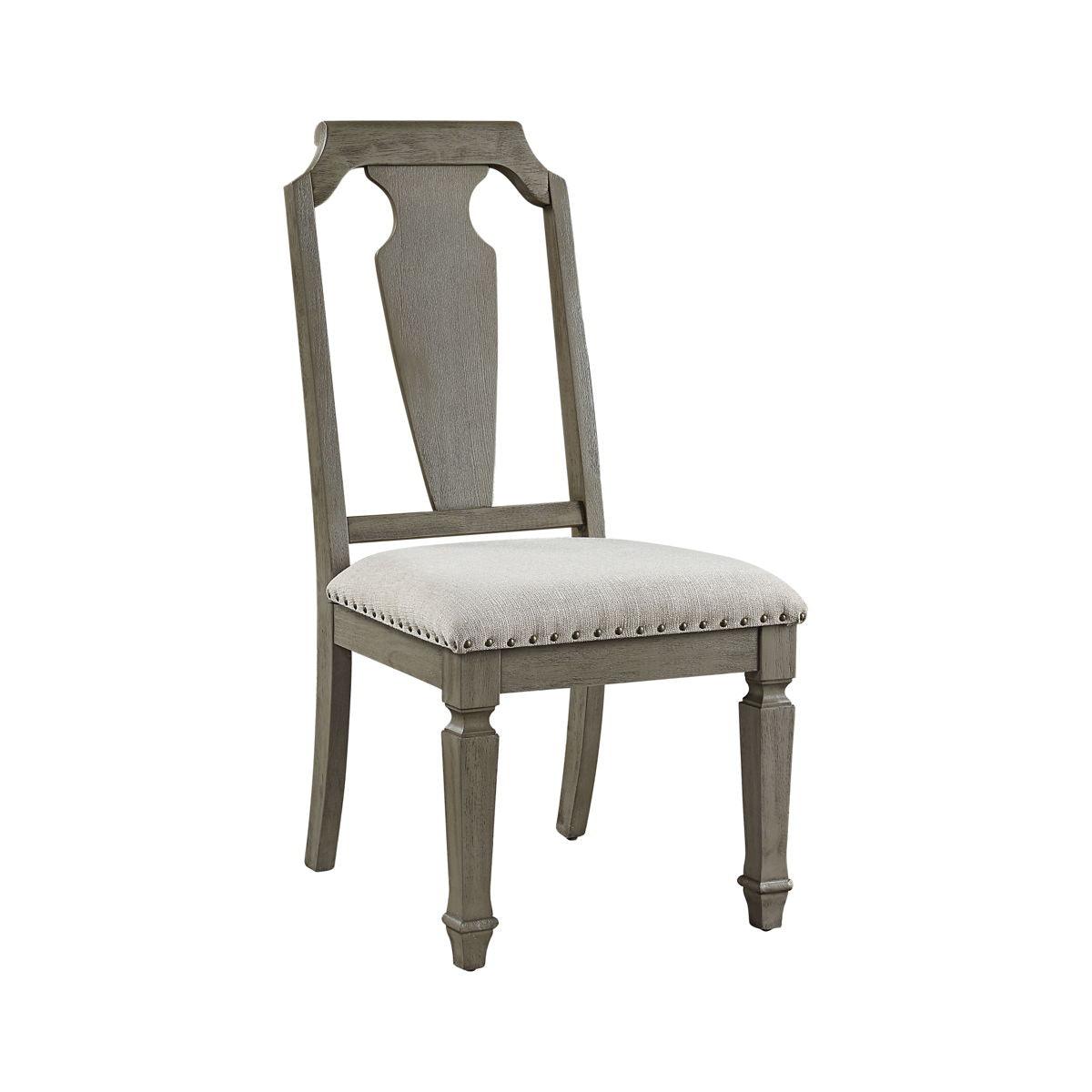 ACME - Zumala - Side Chair (Set of 2) - Beige Linen & Weathered Oak Finish - 5th Avenue Furniture