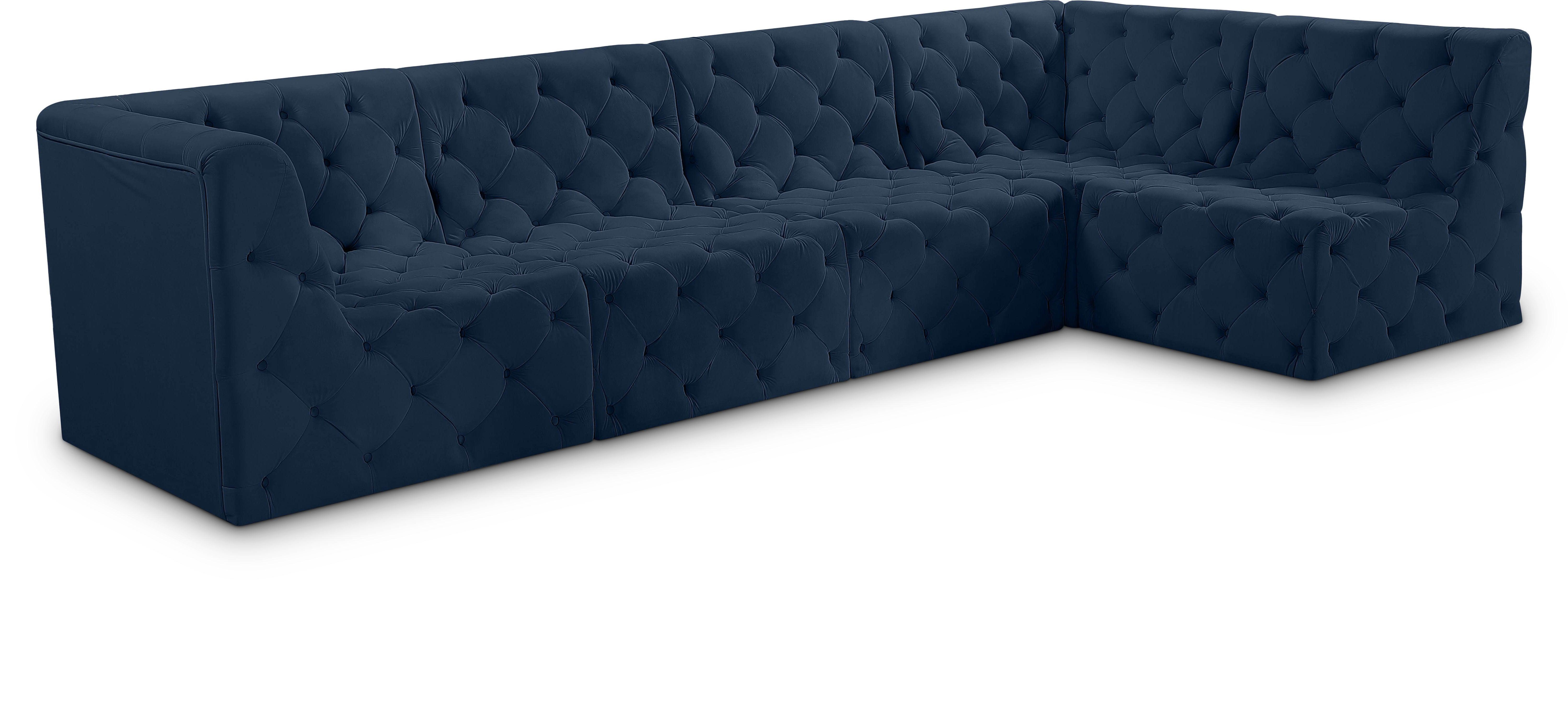 Meridian Furniture - Tuft - Modular Sectional 5 Piece - Navy - Fabric - 5th Avenue Furniture