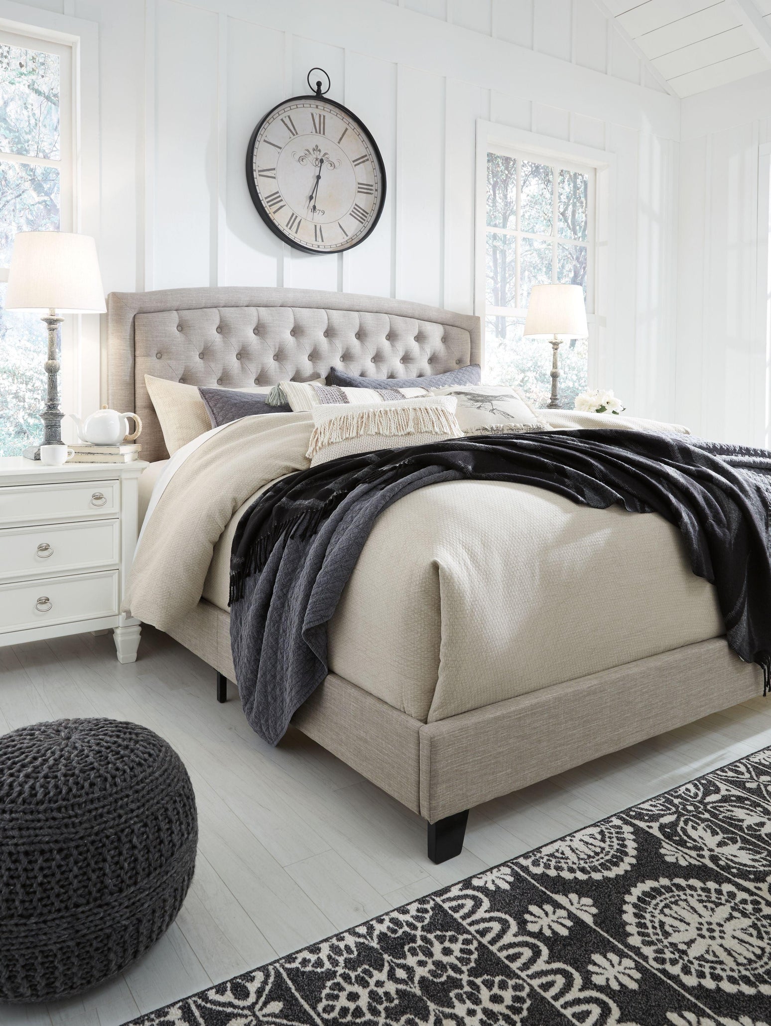 Ashley Furniture - Jerary - Arched Upholstered Bed - 5th Avenue Furniture