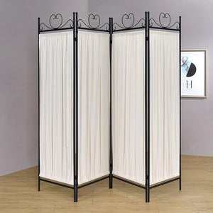 CoasterEveryday - Dove - 4-Panel Folding Screen - Beige And Black - 5th Avenue Furniture