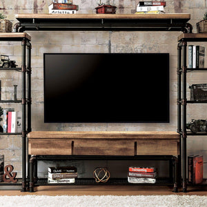 Furniture of America - Kebbyll - TV Stand - Antique Black / Natural Tone - 5th Avenue Furniture