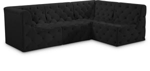 Meridian Furniture - Tuft - Modular Sectional 4 Piece - Black - 5th Avenue Furniture