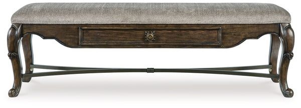 Maylee - Dark Brown - Upholstered Storage Bench - 5th Avenue Furniture