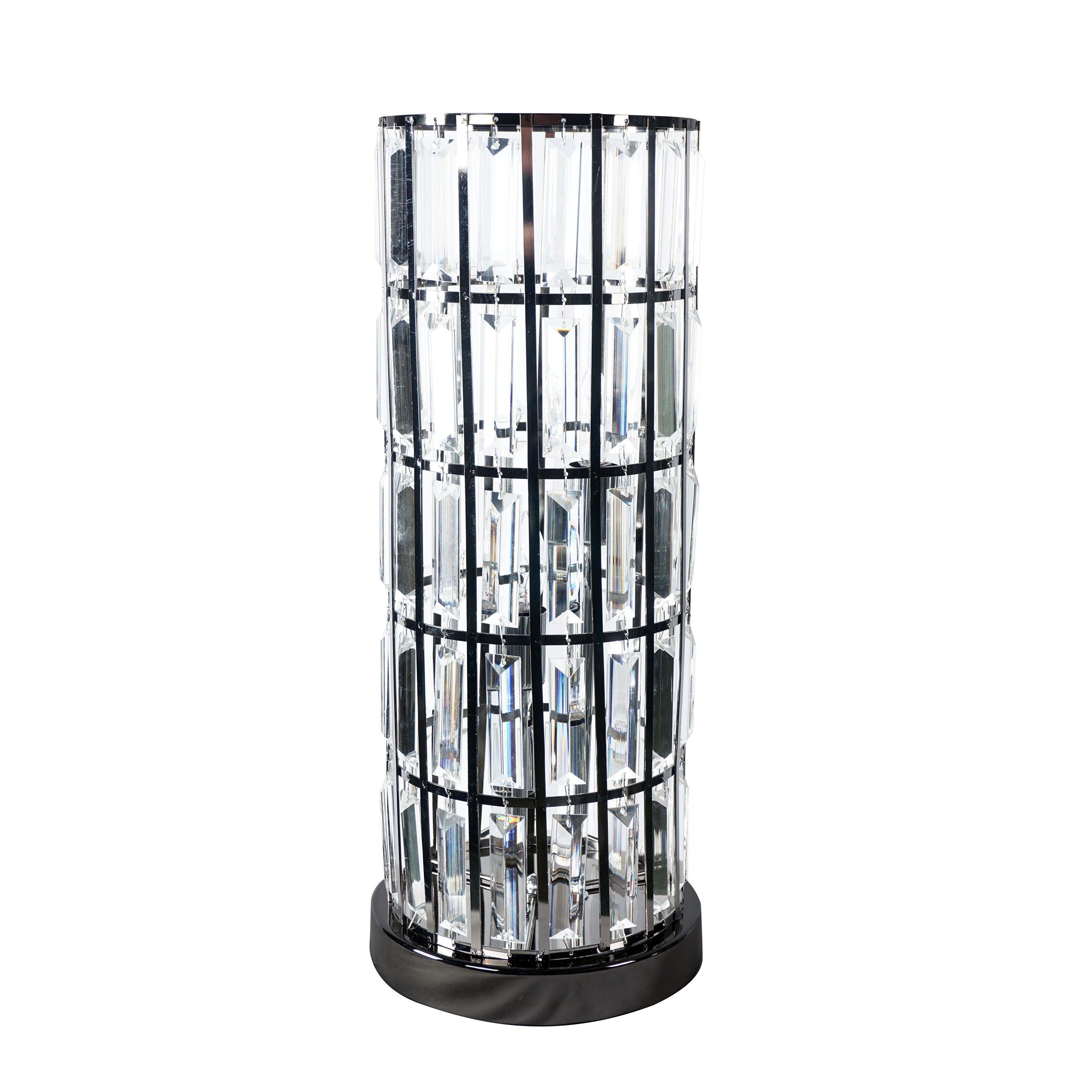 Crown Mark - Column - Table Lamp Nickel - Black - 5th Avenue Furniture