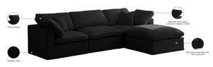 Meridian Furniture - Plush - Velvet Standard Comfort Modular Sectional - Black - 5th Avenue Furniture