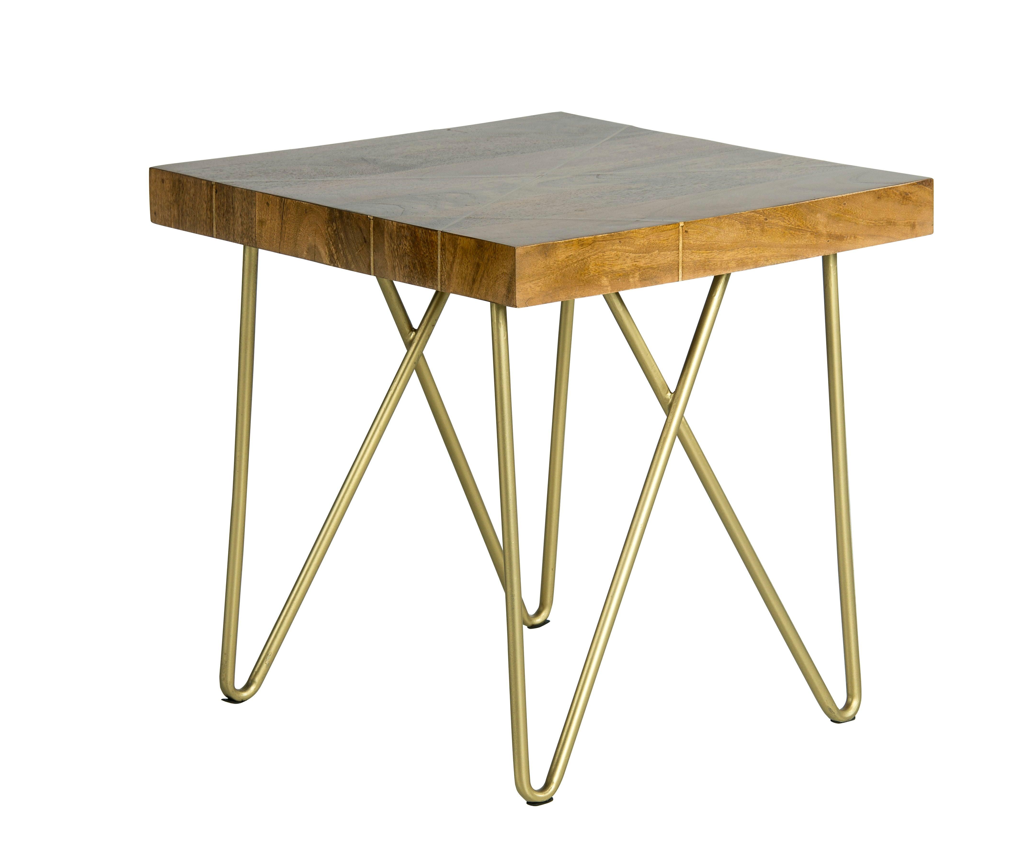 Steve Silver Furniture - Walter - Brass Inlay End Table - Brown - 5th Avenue Furniture