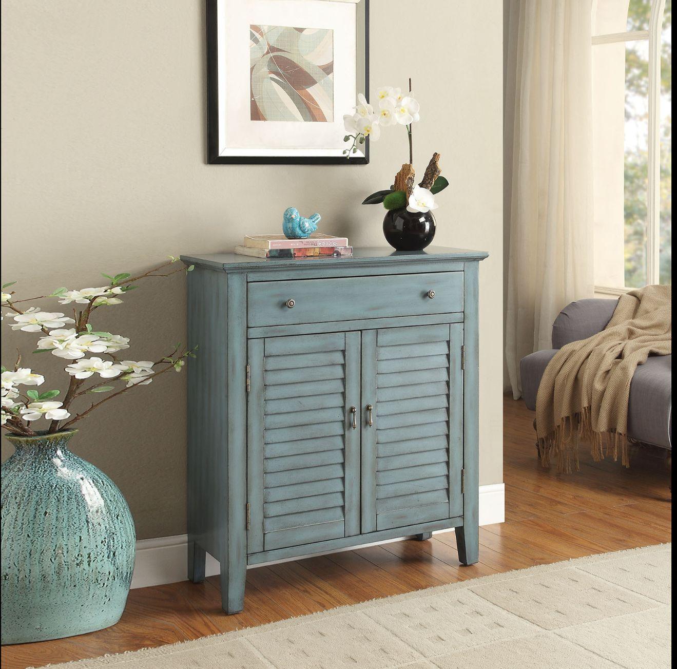 ACME - Winchell - Accent Table - Antique Blue - 5th Avenue Furniture