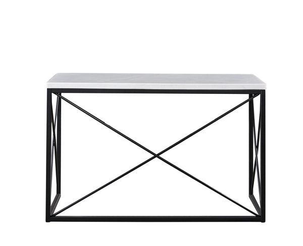 Steve Silver Furniture - Skyler - White Marble Top Rectangular Sofa Table - White - 5th Avenue Furniture
