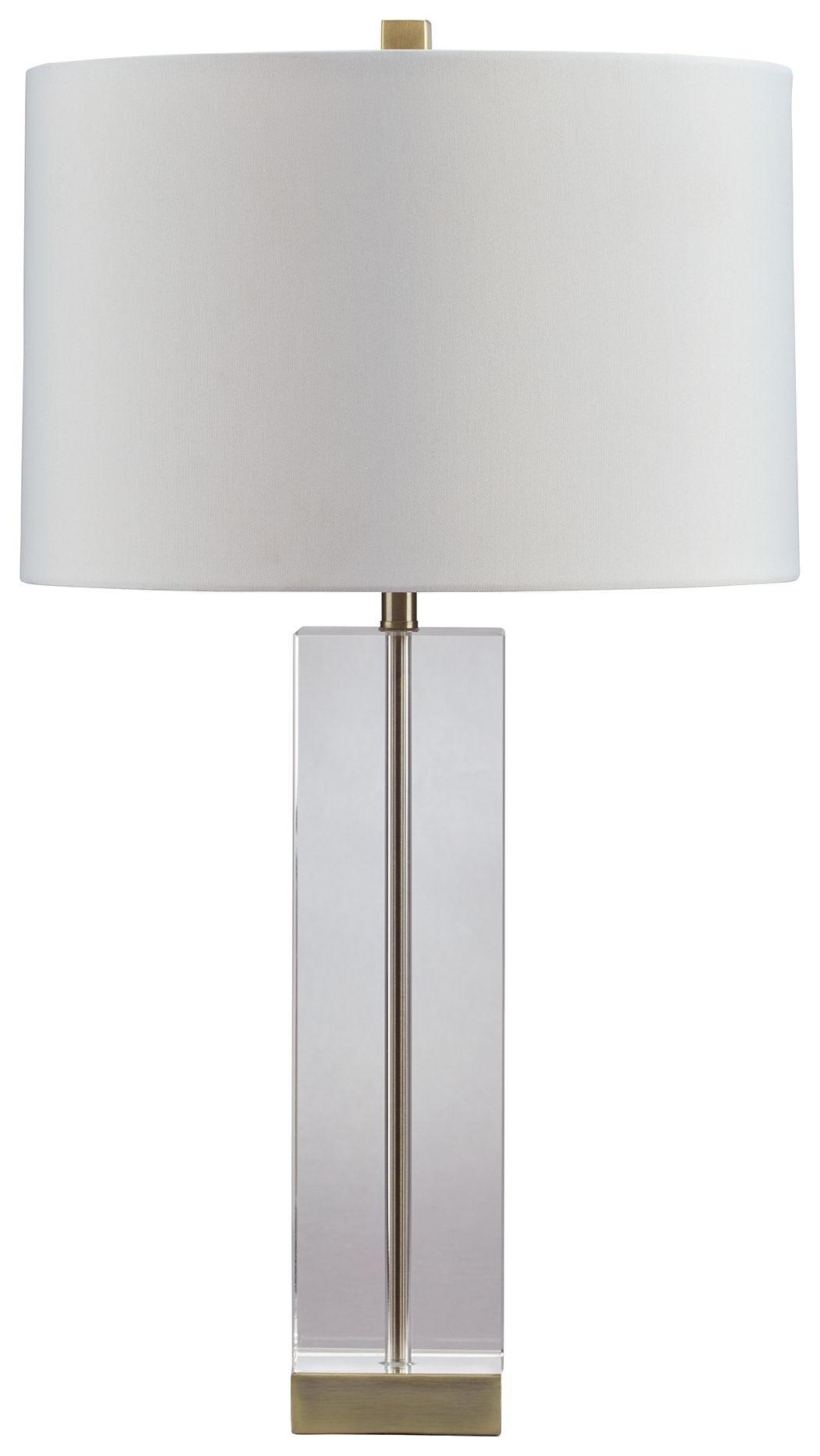 Ashley Furniture - Teelsen - Clear / Gold Finish - Crystal Table Lamp - 5th Avenue Furniture