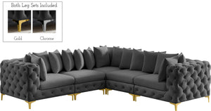 Meridian Furniture - Tremblay - Modular Sectional 5 Piece - Gray - 5th Avenue Furniture