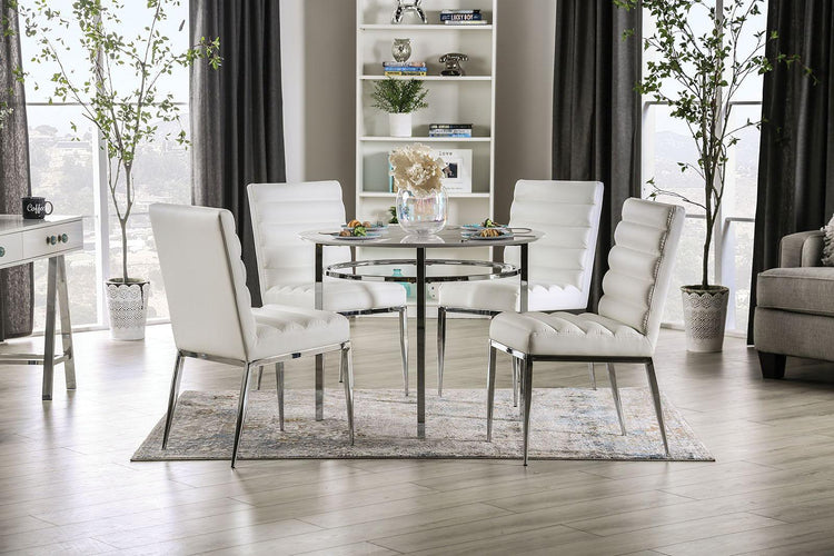 Furniture of America - Serena - Round Dining Table - White - 5th Avenue Furniture