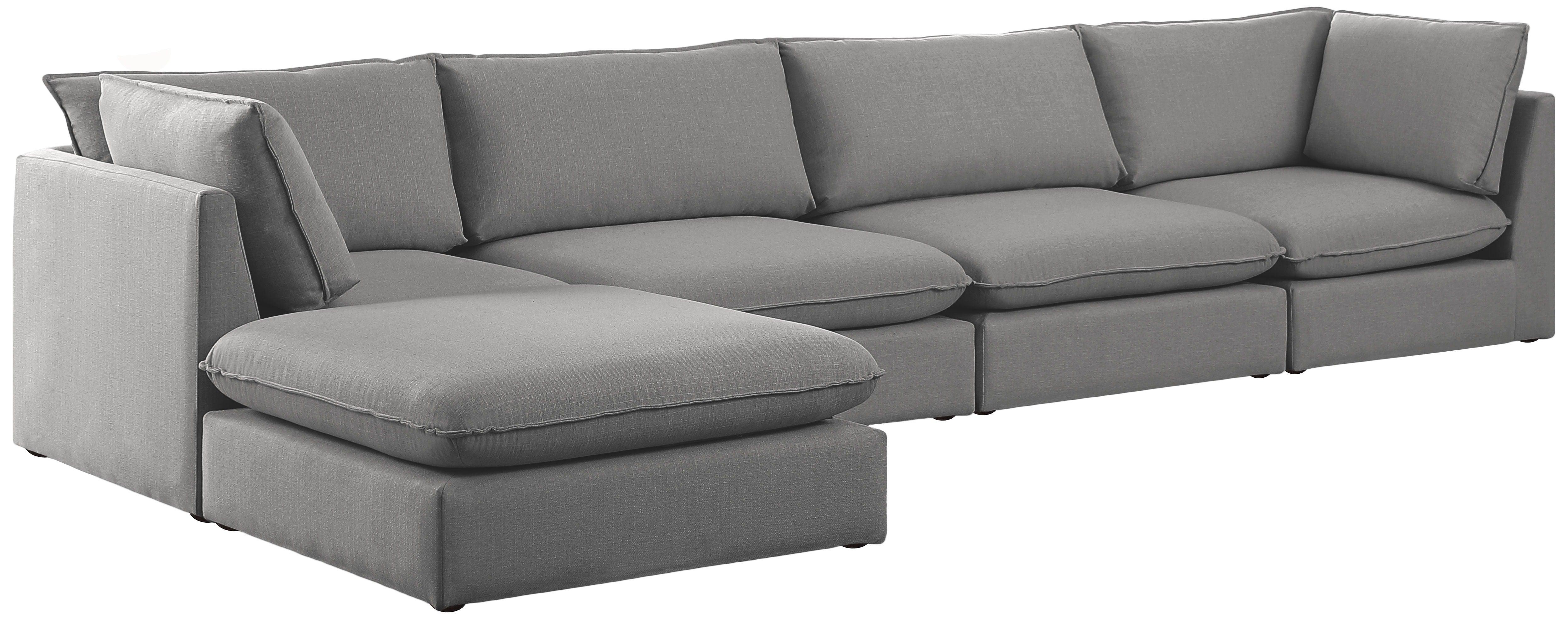Meridian Furniture - Mackenzie - Modular Sectional 5 Piece - Gray - Fabric - 5th Avenue Furniture