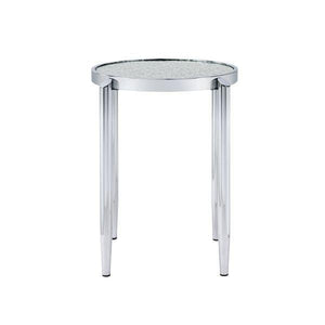 ACME - Abbe - End Table - Glass & Chrome Finish - 5th Avenue Furniture