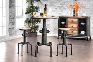 Furniture of America - Foskey - Bar Table - Antique Black / Natural Tone - 5th Avenue Furniture