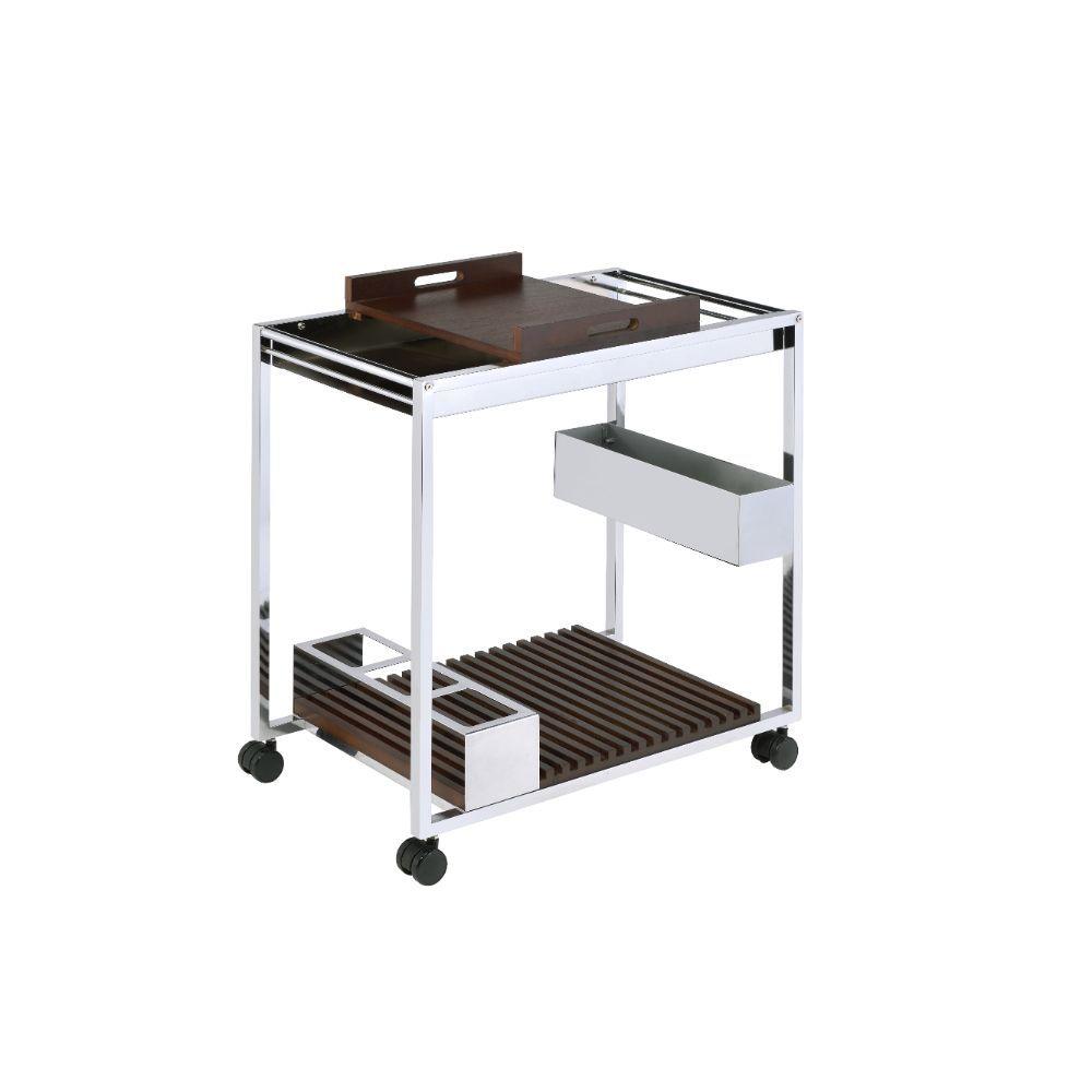 ACME - Lisses - Serving Cart - Chrome - 5th Avenue Furniture