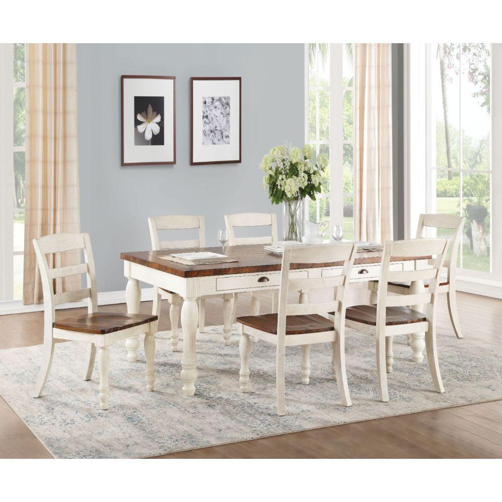 ACME - Britta - Dining Table - Walnut & White Washed - 5th Avenue Furniture