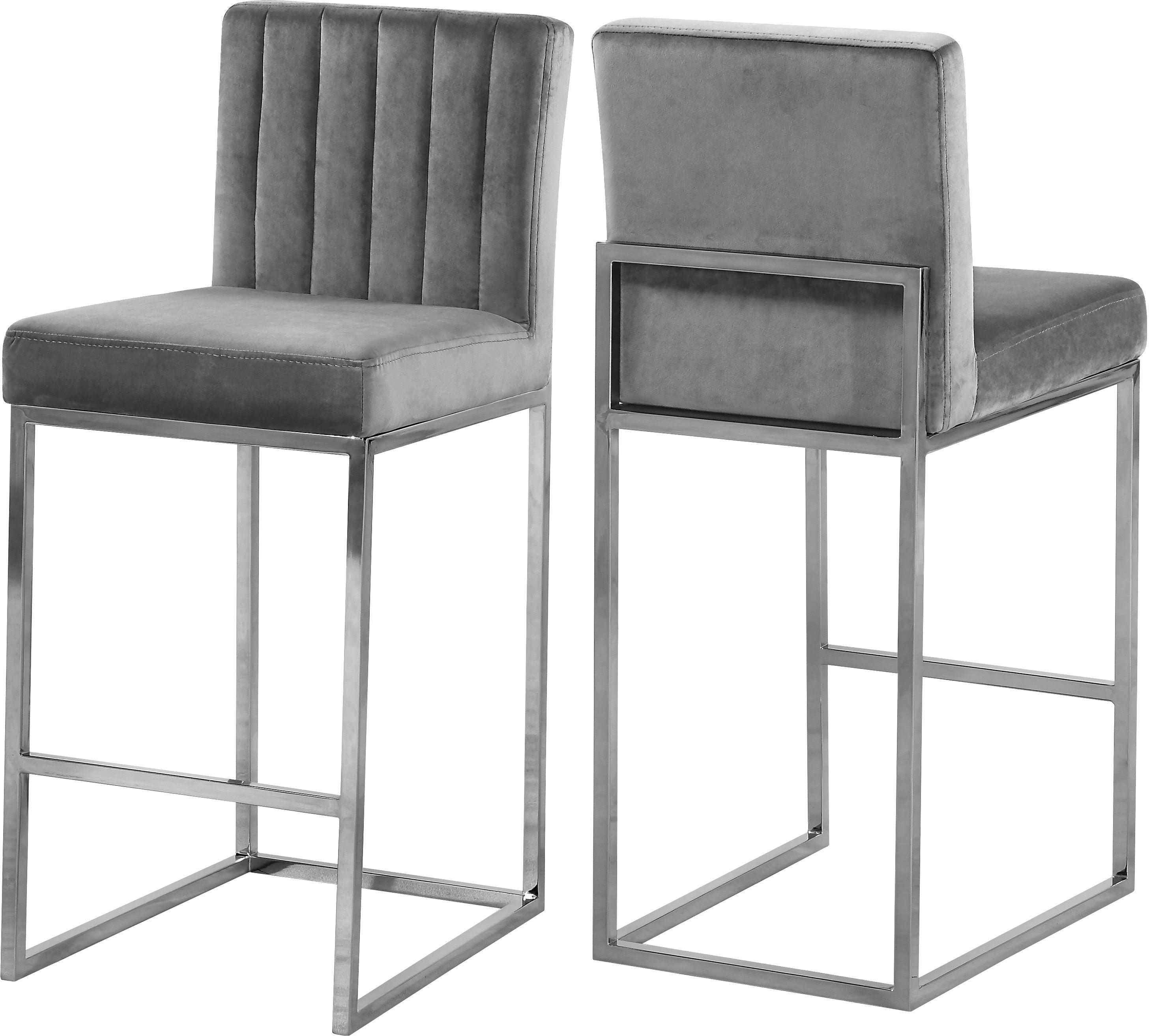 Meridian Furniture - Giselle - Stool with Chrome Legs - 5th Avenue Furniture