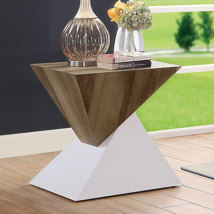 Furniture of America - Bima - End Table - White / Natural Tone - 5th Avenue Furniture