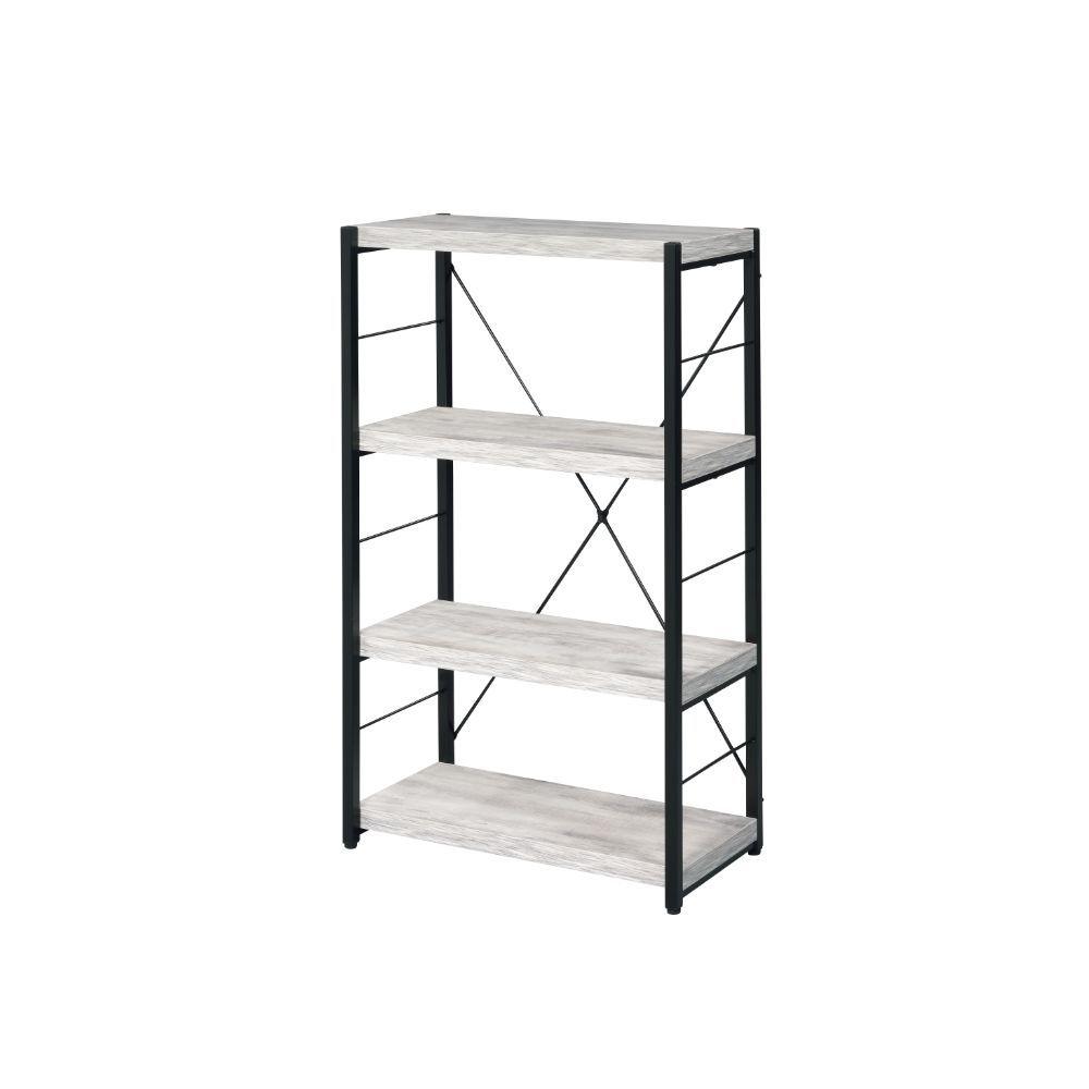 ACME - Jurgen - Bookshelf - Antique White & Black - 5th Avenue Furniture