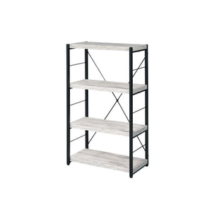 ACME - Jurgen - Bookshelf - Antique White & Black - 5th Avenue Furniture