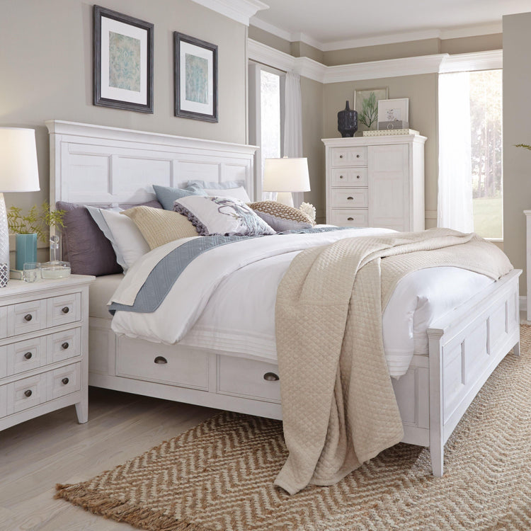 Magnussen Furniture - Heron Cove - Complete Panel Bed With Storage Rails - 5th Avenue Furniture