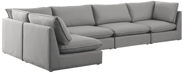 Meridian Furniture - Mackenzie - Modular Sectional 5 Piece - Gray - 5th Avenue Furniture