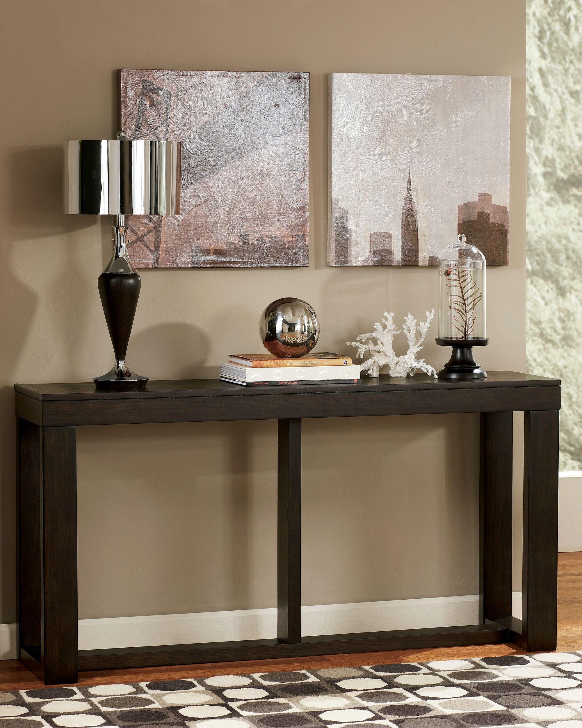 Ashley Furniture - Watson - Dark Brown - Sofa Table - 5th Avenue Furniture