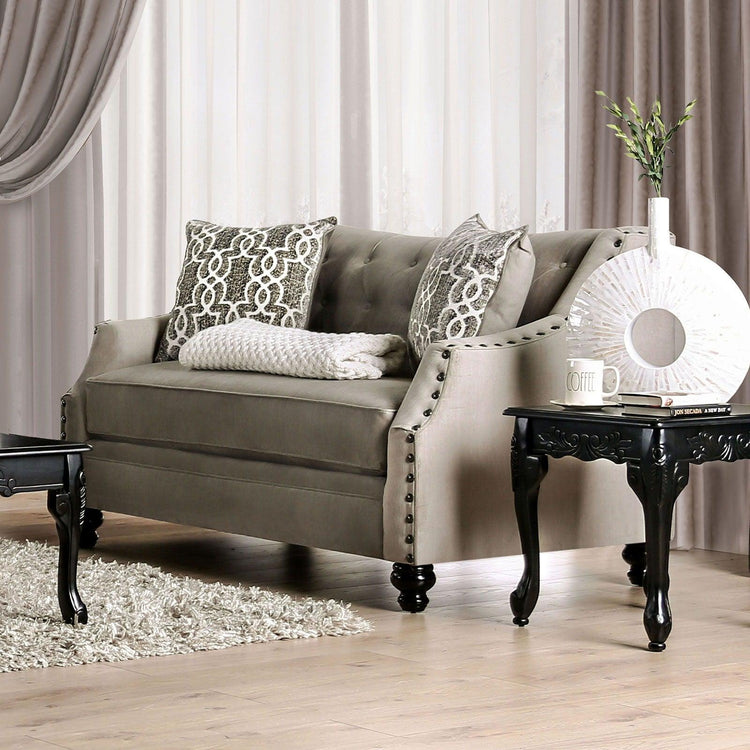 Furniture of America - Ezrin - Loveseat - Light Brown - 5th Avenue Furniture