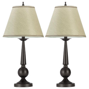 CoasterEveryday - Ochanko - Cone Shade Table Lamps (Set of 2) - Bronze And Beige - 5th Avenue Furniture